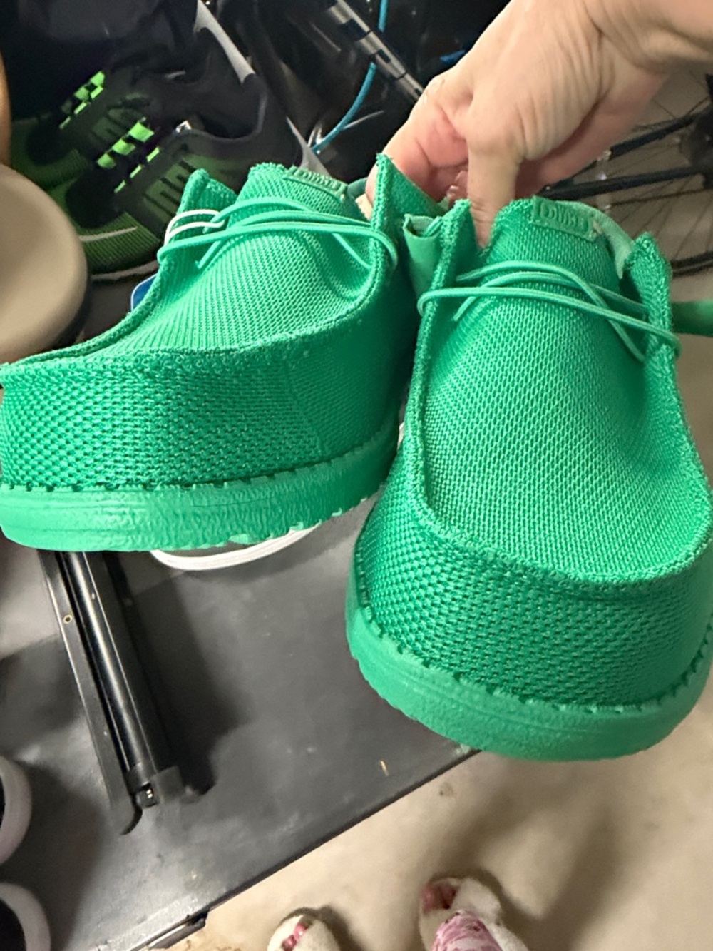New Hey Dude Men’s Bright Green Wally Funk Slip-On Loafers,no box,no box - Picture 7 of 7